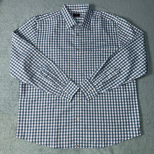 Untuckit Button down Gingham shirt wrinkle free slim fit Cotton 2XL